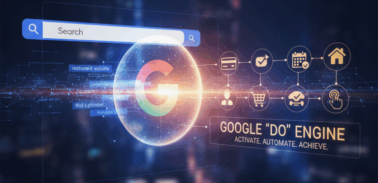 The banner image showing the shift from search bar to action icons